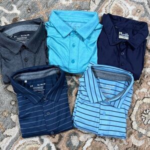 Lot Of 5 UNDER ARMOUR Polo Golf Shirts Mens XL